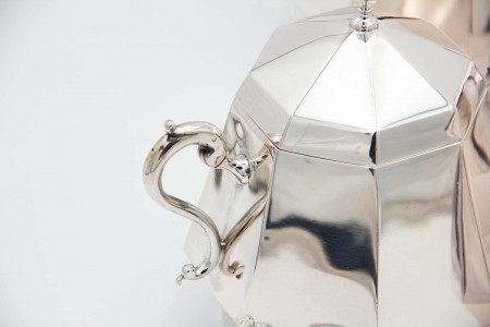 Serviço de chá e café em prata lisa